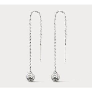 LUV AJ Shell Coil Threader Silver Earrings New